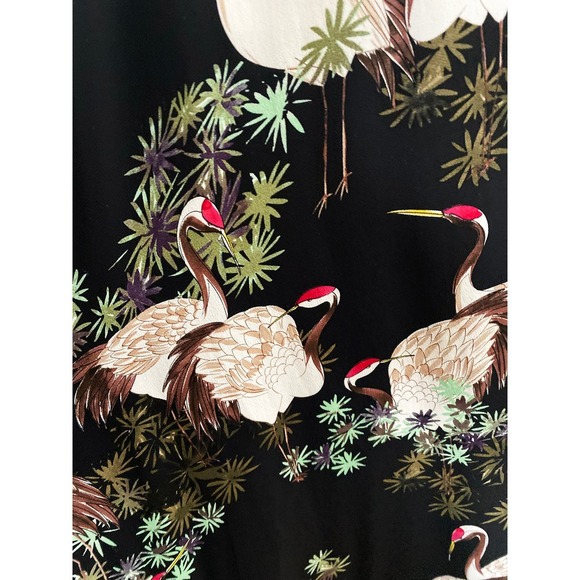 ZARA Woman Women's Kimono Wrap Black Crane Hi Low Dress Blogger Favorite - Picture 11 of 13